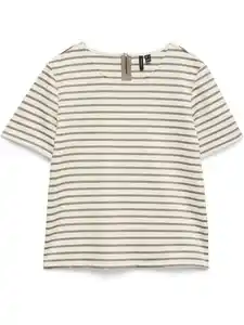 Vero Moda VMABBY SS ZIP TOP JRS T-Shirt Weiß