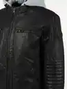 Bild 4 von Herren Bikerjacke mit abnehmbarer Kapuze Schwarz
