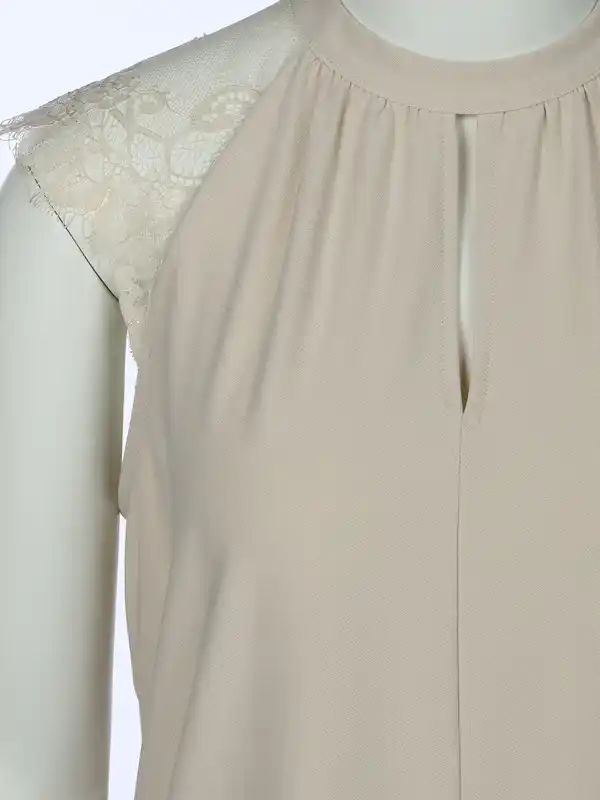 Bild 3 von Vero Moda VMMILLA SL LACE TEE G Spitzentop Grau