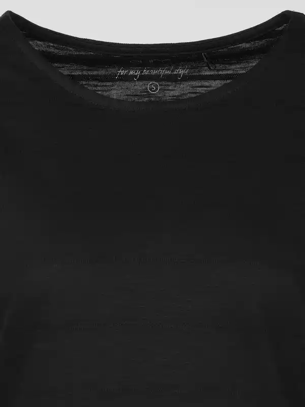 Bild 3 von Damen T-Shirt mit Struktur Schwarz