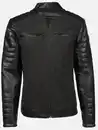 Bild 1 von Herren Bikerjacke aus zwei Materialien Schwarz