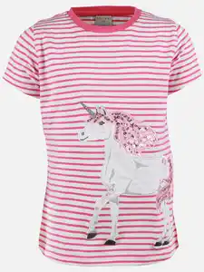 Mädchen T-Shirt mit Einhornmotiv Pink