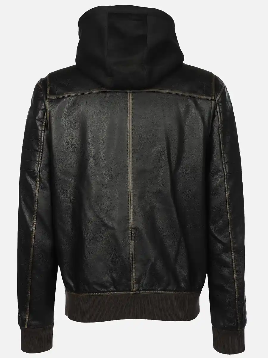 Bild 2 von Herren Bomberblouson in Lederoptik mit Kapuze Braun