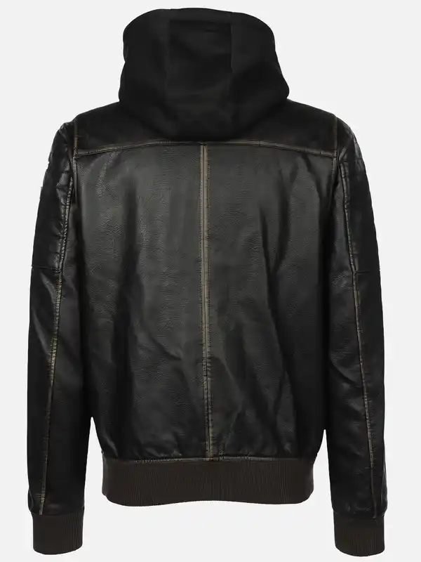 Bild 2 von Herren Bomberblouson in Lederoptik mit Kapuze Braun