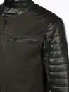 Bild 4 von Herren Bikerjacke aus zwei Materialien Schwarz