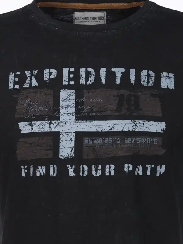 Bild 3 von Herren Shirt mit Frontprint Schwarz