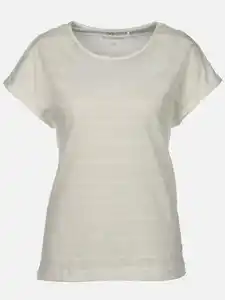 Damen T-Shirt mit Struktur Weiß