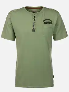 Herren Henleyshirt mit Stickerei Grün