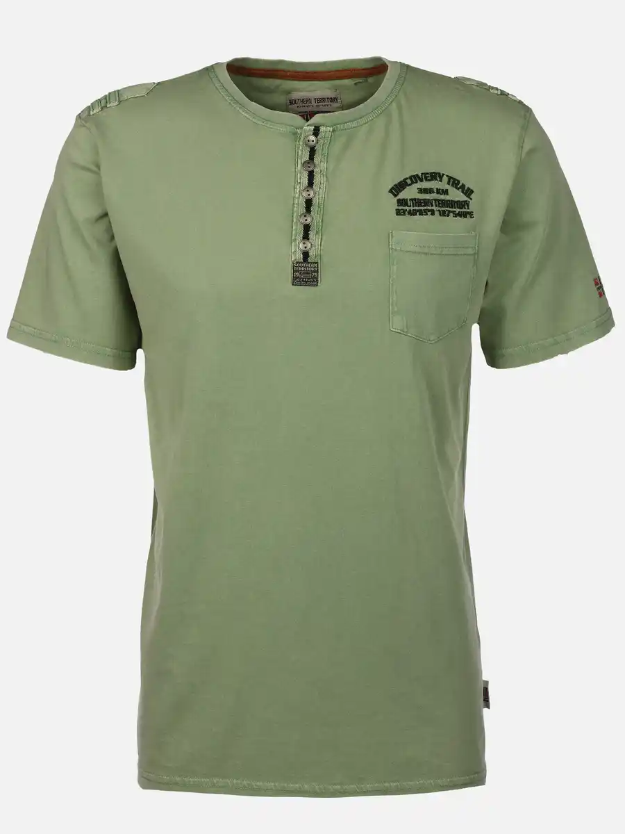 Bild 1 von Herren Henleyshirt mit Stickerei Grün