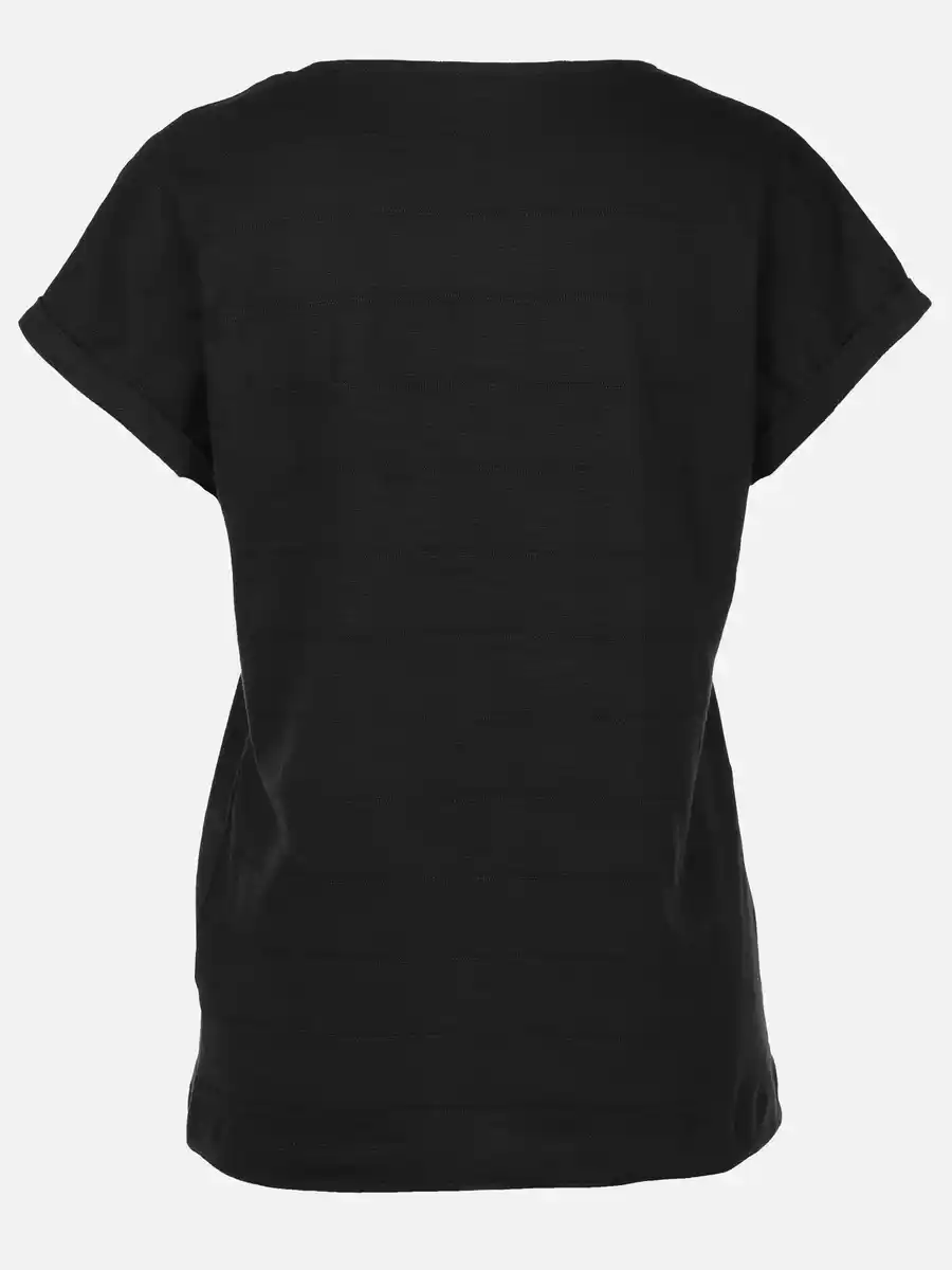 Bild 2 von Damen T-Shirt mit Struktur Schwarz