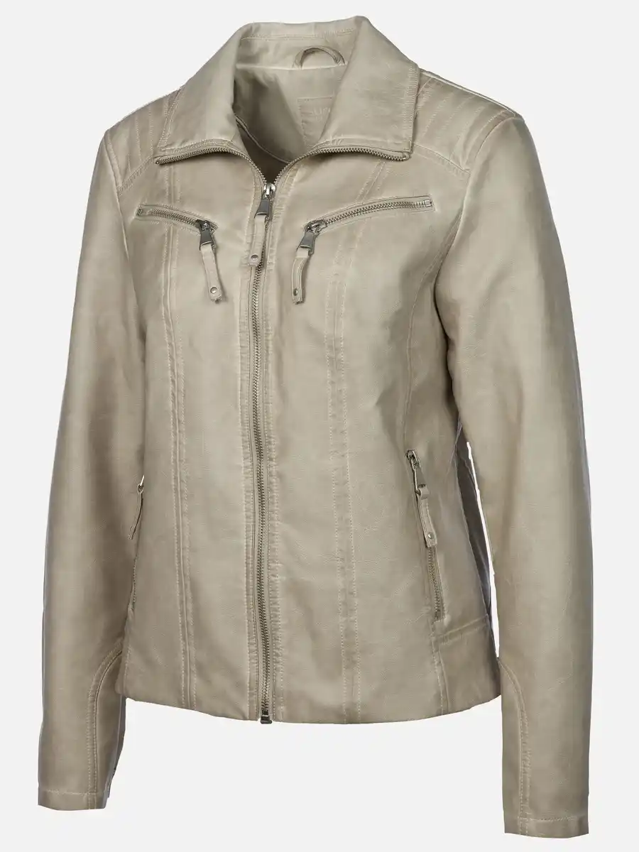 Bild 3 von Damen Kunstlederjacke Beige