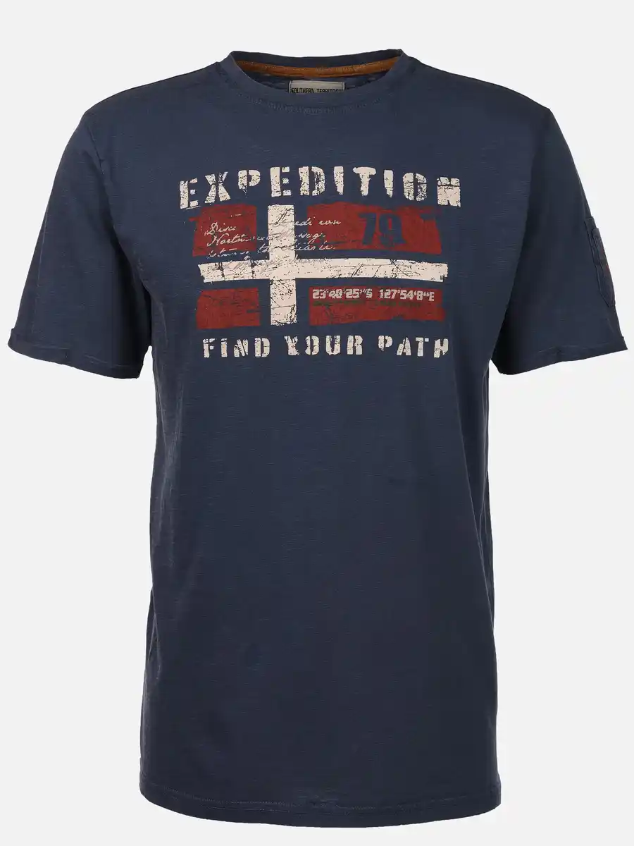 Bild 1 von Herren Shirt mit Frontprint Marine