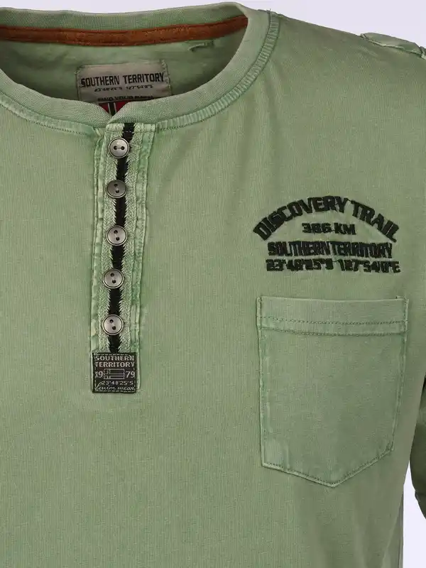 Bild 3 von Herren Henleyshirt mit Stickerei Grün