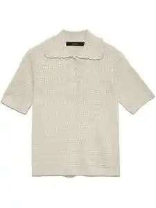 Vero Moda VMLIMONE SS SCALLOP Poloshirt Beige