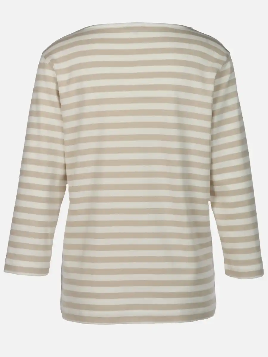 Bild 2 von Damen Streifenshirt mit Stickerei Beige
