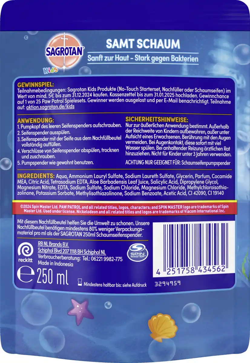 Bild 2 von Sagrotan Schaumseife Kids Aloe Vera Nachfüller, 250 ml