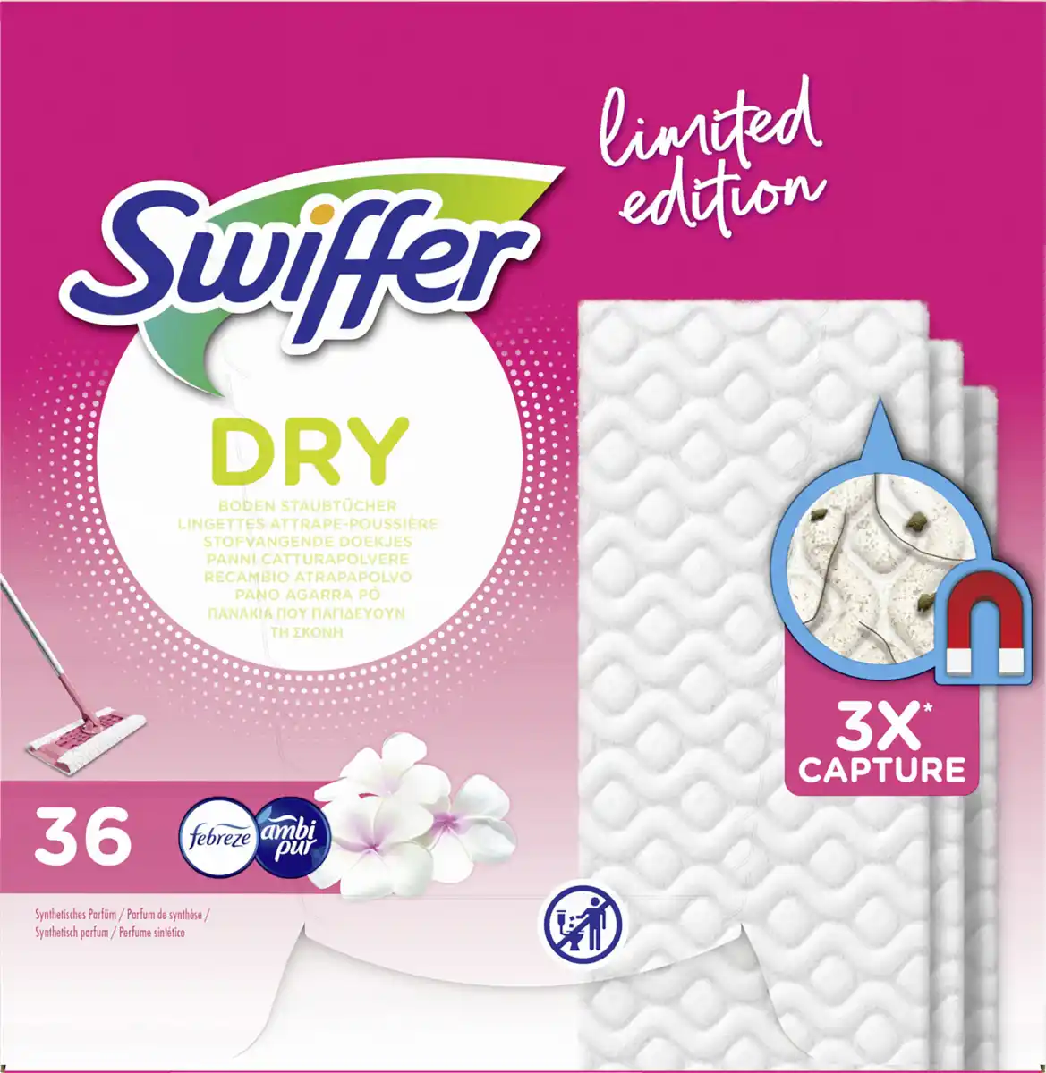 Bild 1 von Swiffer Wischtücher trocken Pink Limited Nachfüllpackung
