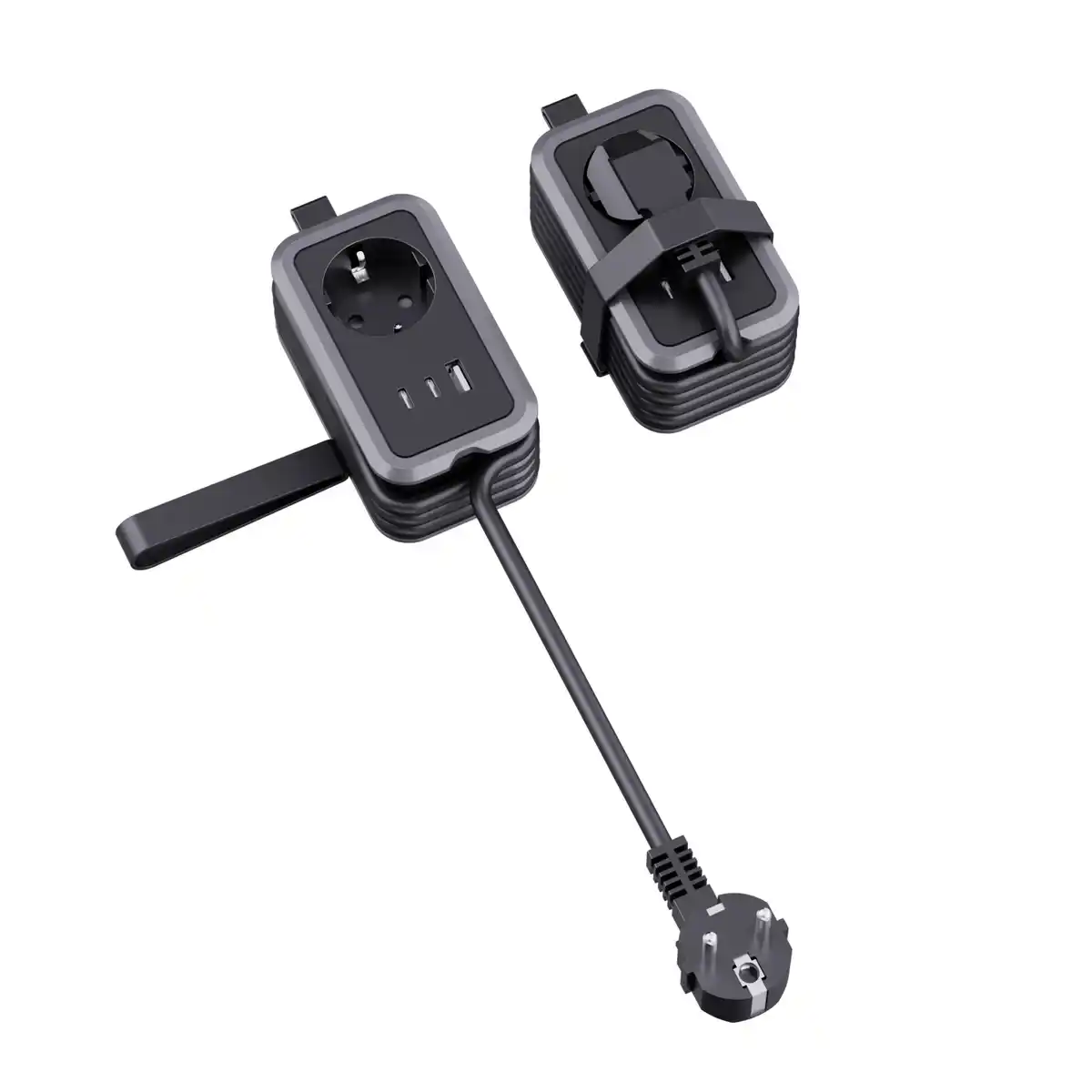 Bild 1 von TECHNAXX USB-Ladesteckdose »Socket TX-352«, 1 x 230 V, 1 x USB-A und 2 x USB-C (PD 20 W), schwarz/grau