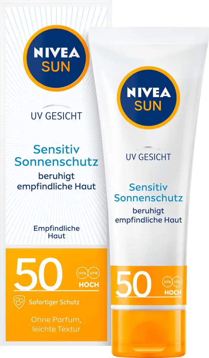 Bild 1 von NIVEA SUN Sonnencreme Gesicht sensitiv LSF 50, 50 ml