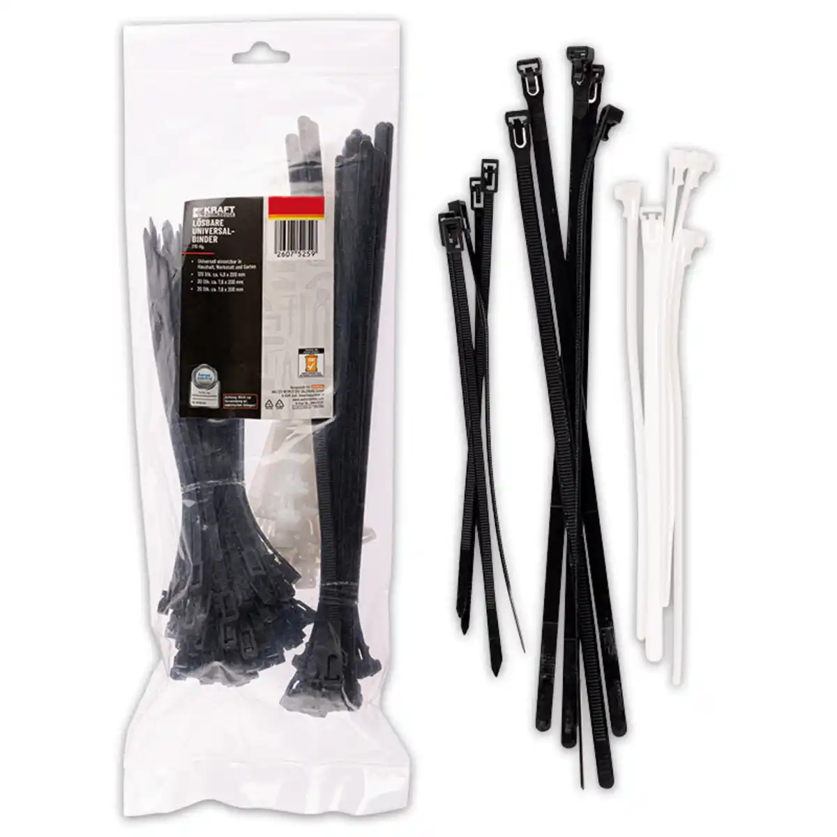 Bild 1 von Kraft Werkzeuge Lösbare Universalbinder 170-tlg.