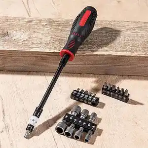 Kraft Werkzeuge Flexibler Schraubendreher inkl. Bit-Set 20-tlg.