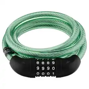 RIDE+GO Fahrrad-Spiralkabelschloss, Zahlen, Grün
