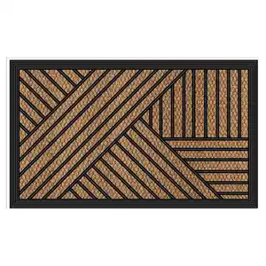 HOME CREATION Kokos-Fußmatte mit Rahmen, Geo-Streifen