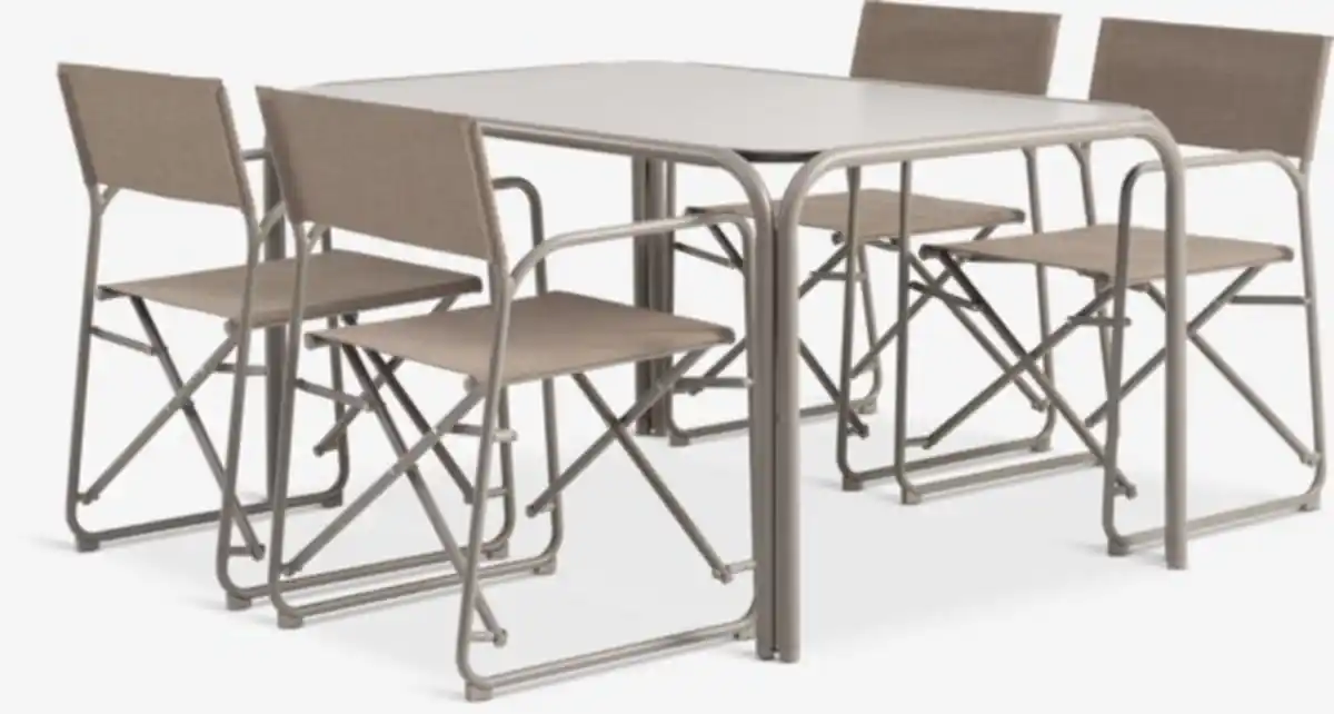 Bild 1 von RAUMA L140 Tisch + 4 LIFJELL Stühle sand dunkel