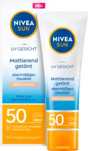 NIVEA SUN Sonnenfluid Gesicht mattierend & hell getönt LSF 50, 50 ml