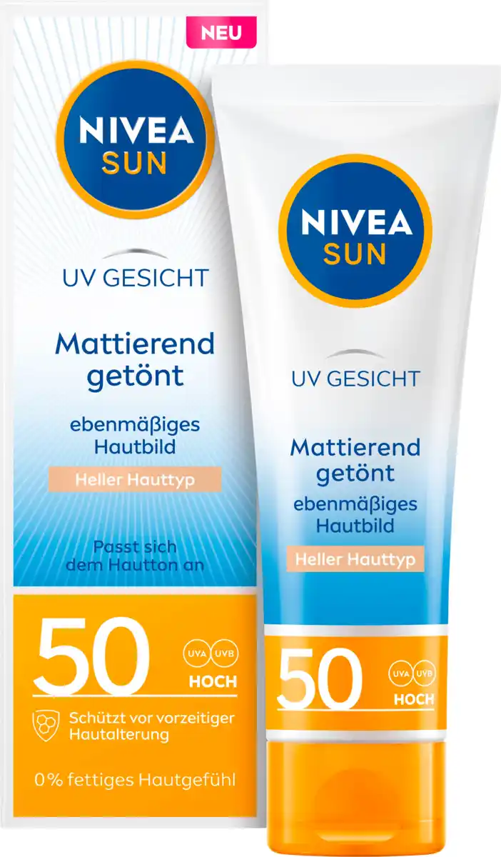 Bild 1 von NIVEA SUN Sonnenfluid Gesicht mattierend & hell getönt LSF 50, 50 ml
