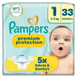 Pampers Premium Protection New Baby Windeln Gr.1 Newborn 2-5kg, 33 Stk