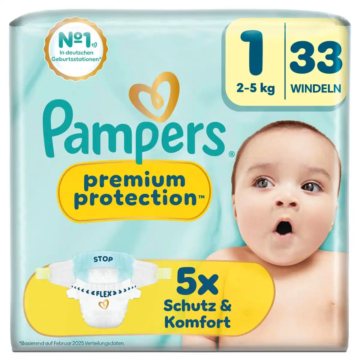 Bild 1 von Pampers Premium Protection New Baby Windeln Gr.1 Newborn 2-5kg, 33 Stk