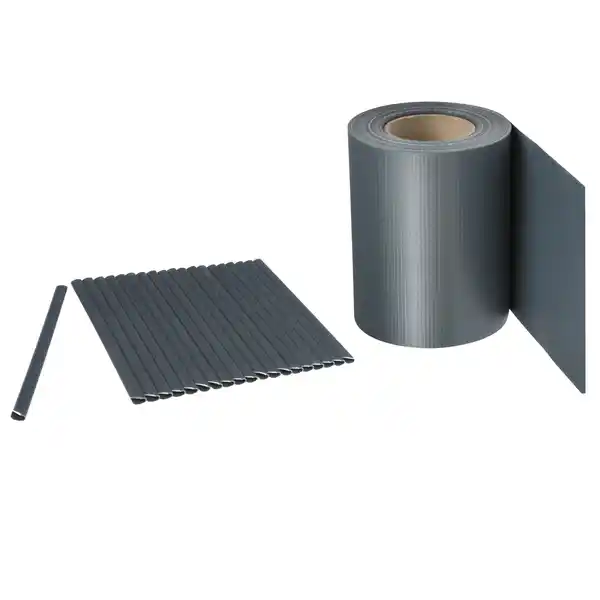 Bild 3 von FLORAWORLD Sichtschutzstreifen, Rolle, HxL: 19 cm x 35 m, 25 x Befestigungsklemmen, PVC-Folie, anthrazit