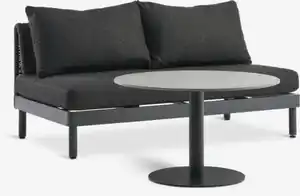 Lounge-Set HELAGS + VOSS 2 Pers. Schwarz