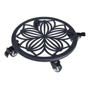 Pflanzenroller »Blume«, mit Rollen, Ø 30 cm, Traglast 60 kg, Stahl pulverbeschichtet, schwarz