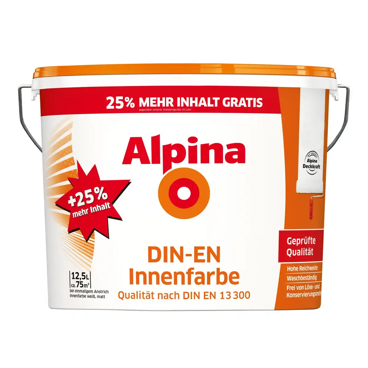 Bild 1 von Alpina Wandfarbe DIN-EN Innenfarbe Weiß matt 10 + 2,5 l