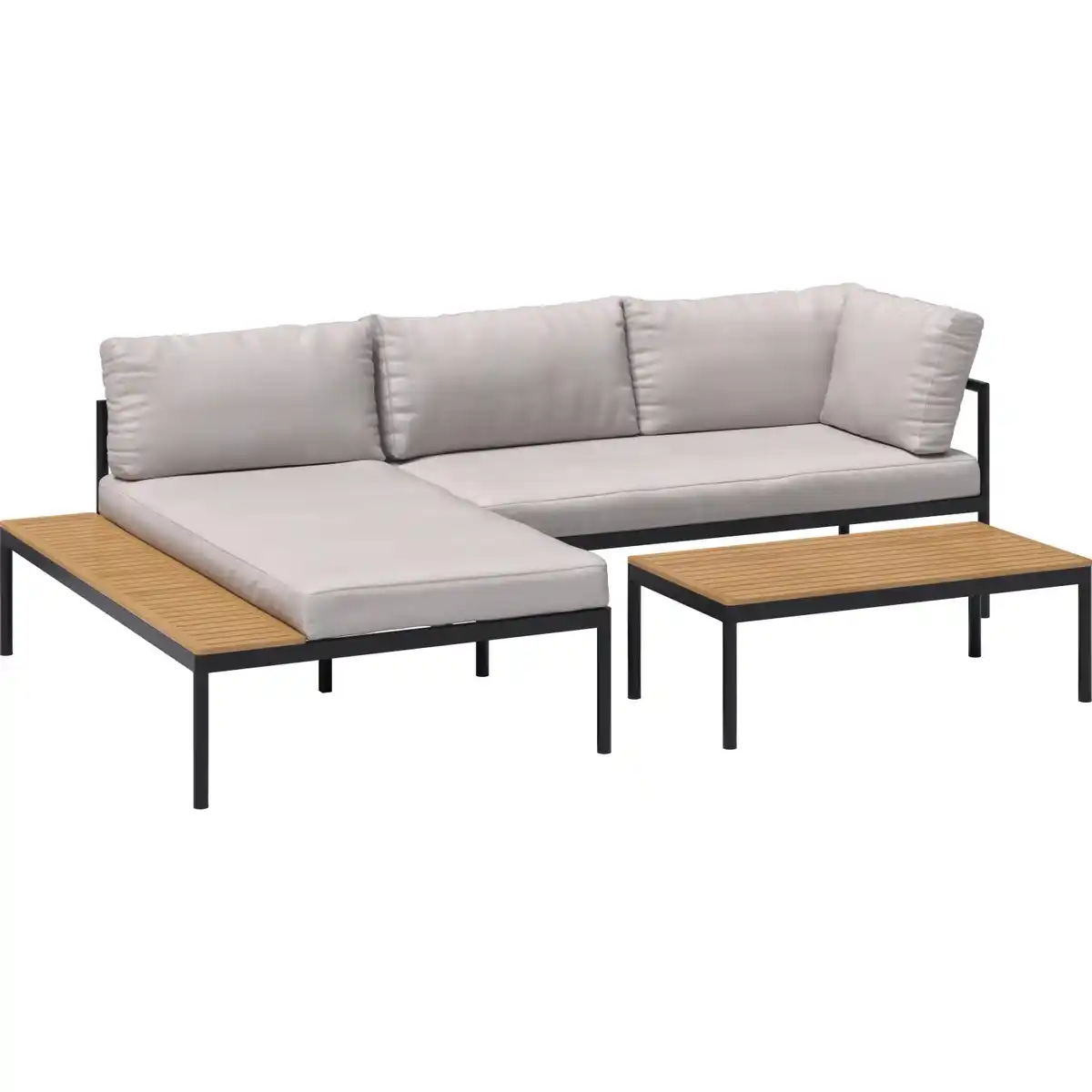 Bild 1 von Lounge-Set Lankin 3-tlg. Aluminium Anthrazit-Beige ca. 230 cm x 170 cm