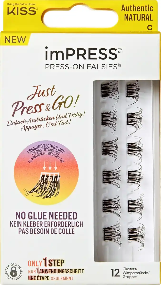Bild 1 von KISS Künstliche Wimpern imPRESS Press On Falsies Authentic Natural, 12 St