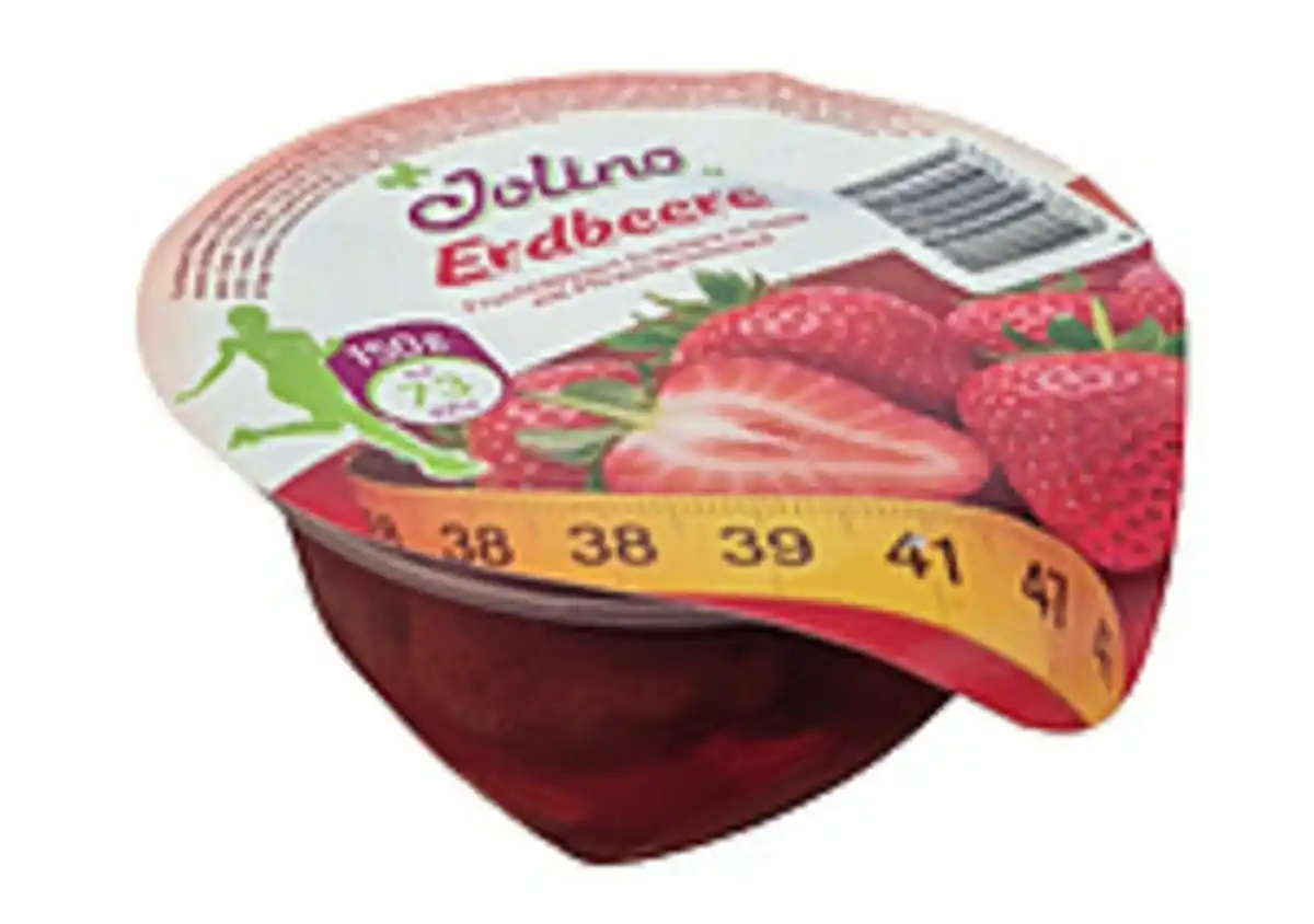 Bild 1 von Fruchtdessert mit 27% Erdbeeren in Gelee und Pfirsichgeschma...