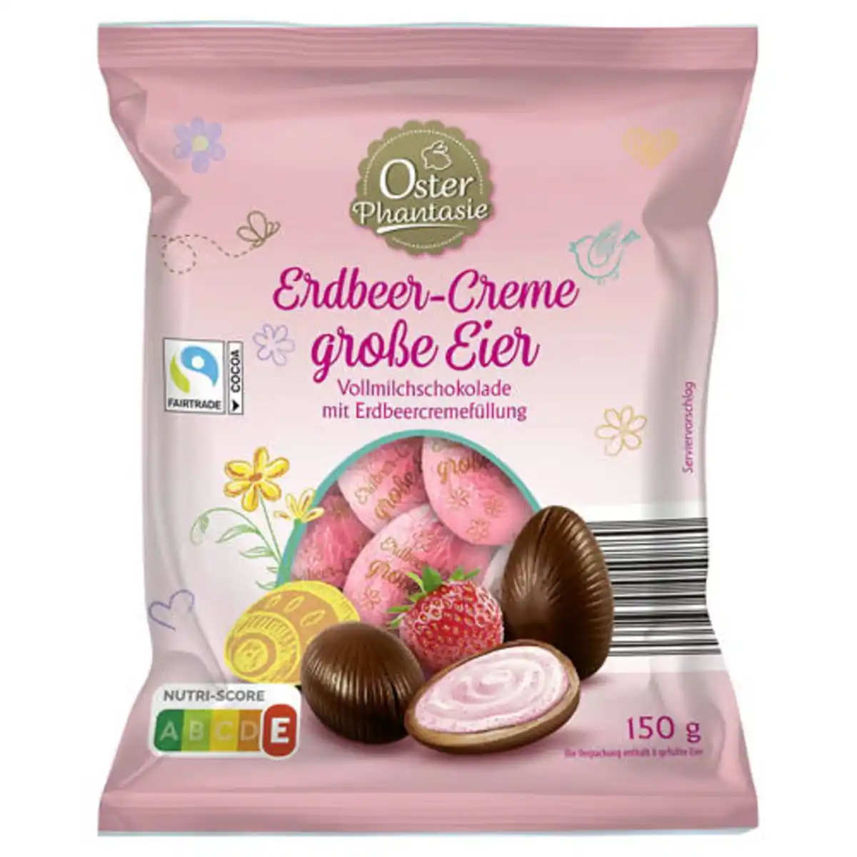 Bild 1 von OSTER PHANTASIE Schoko-Ostereier 150 g, Erdbeercreme