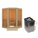 Bild 1 von Karibu Sauna "Ebba" mit Ofen 9 kW Integriert Naturbelassen