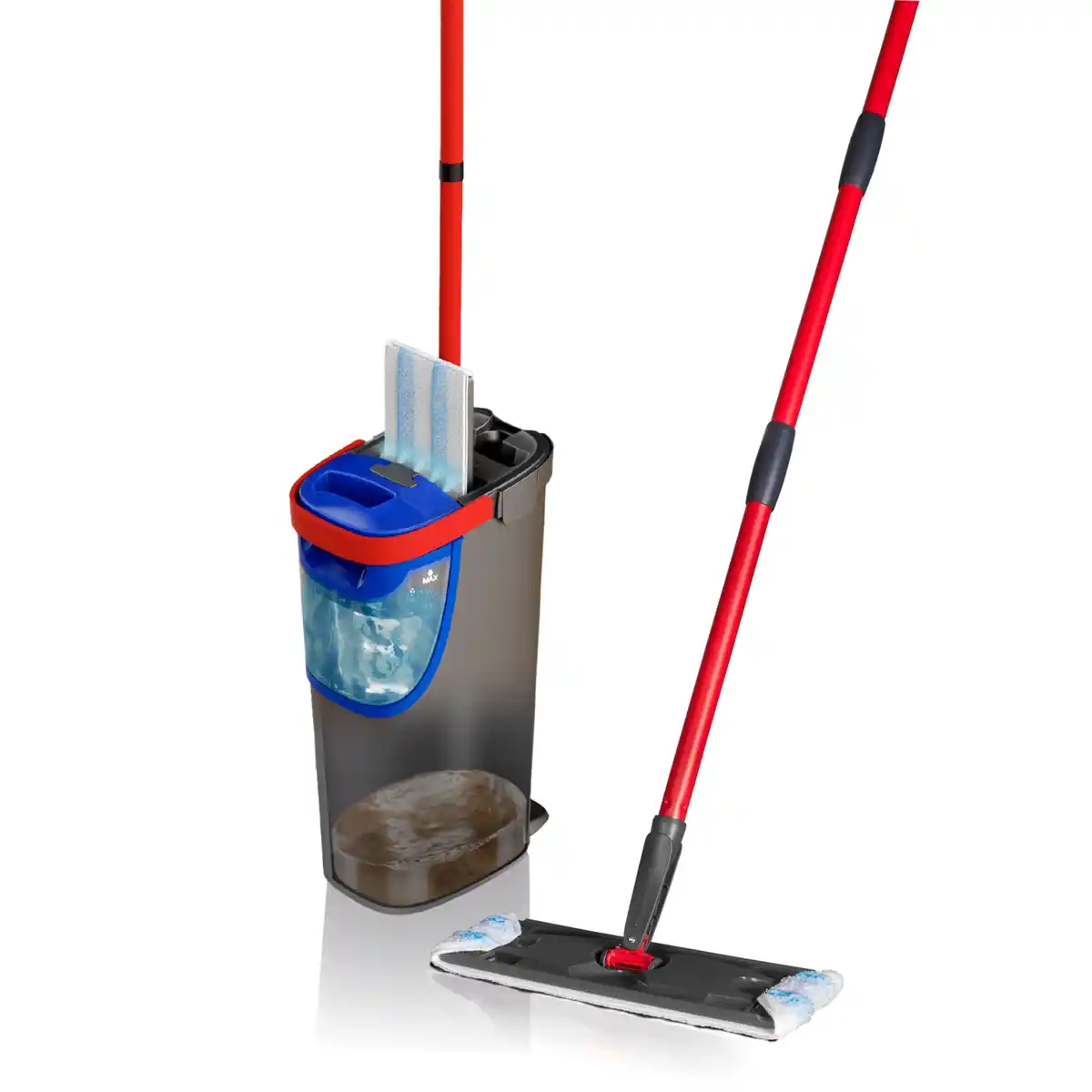 Bild 1 von VILEDA Bodenwischer-Set, mit Zweitanksystem, Microfaser/Kunststoff, schwarz/rot