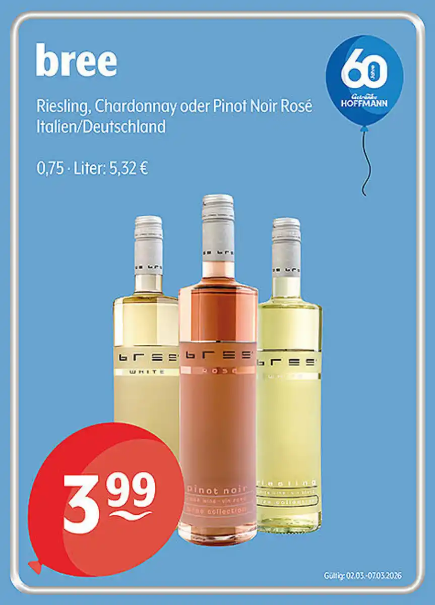 Bild 1 von bree Riesling, Chardonnay oder Pinot Noir Rosé Italien/Deutschland