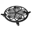 Bild 1 von Pflanzenroller »Blume«, mit Rollen, Ø 38 cm, Traglast 60 kg, Stahl pulverbeschichtet, schwarz