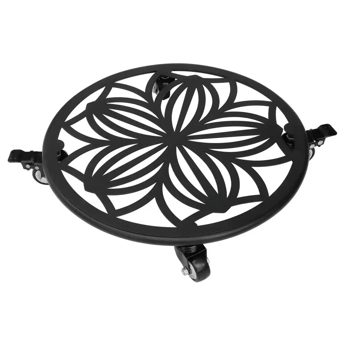 Bild 1 von Pflanzenroller »Blume«, mit Rollen, Ø 38 cm, Traglast 60 kg, Stahl pulverbeschichtet, schwarz