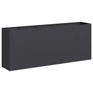 vidaXL Pflanzkübel Schwarz 200x40x80 cm Kaltgewalzter Stahl 860724