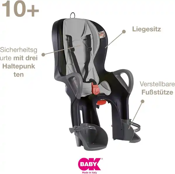 Bild 2 von OK BABY Kinderfahrradsitz 10+ bis 22 kg mit Liegefunktion