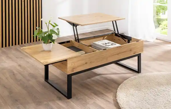 Bild 3 von Couchtisch höhenverstellbar, ca. 109 x 55 x 46 cm - Braun