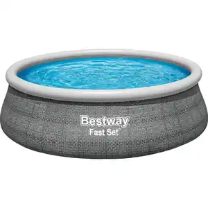 Bestway Fast Set Aufstellpool-Set Ø 457 x 122 cm Rund Schiefergrau