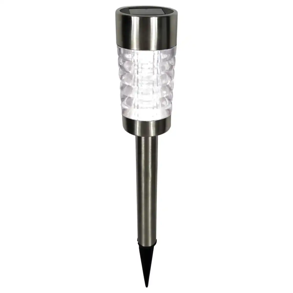 Bild 1 von LED-Solarleuchte Fackel mit Erdspieß Silber 3 Stück